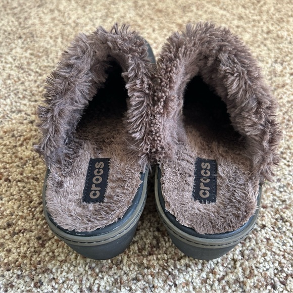 Crocs Cobbler Eva Women's Size 8 Brown Faux Fur Lined Clogs Mules Shoes (11552) - Picture 9 of 11